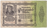 Germany 1922 50,000 Mark Note, Pick #79 F