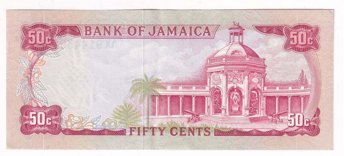 Jamaica Note 1970 50 Cents, AU