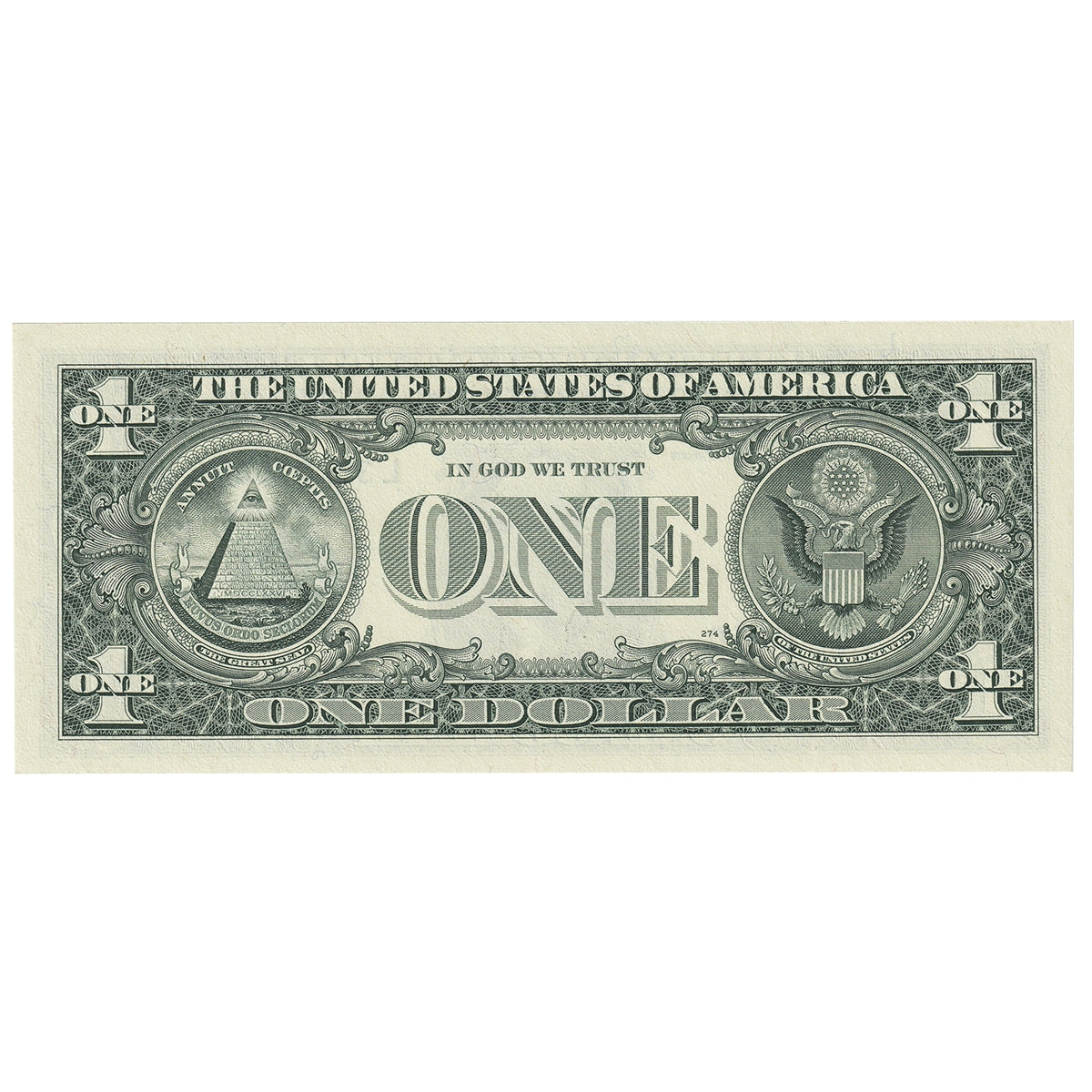 USA 1988 $1 Note, FR #1914L, Ortega-Brady, San Francisco, UNC
