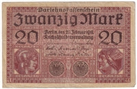 Germany 1918 20 Mark Note, Pick #57 F