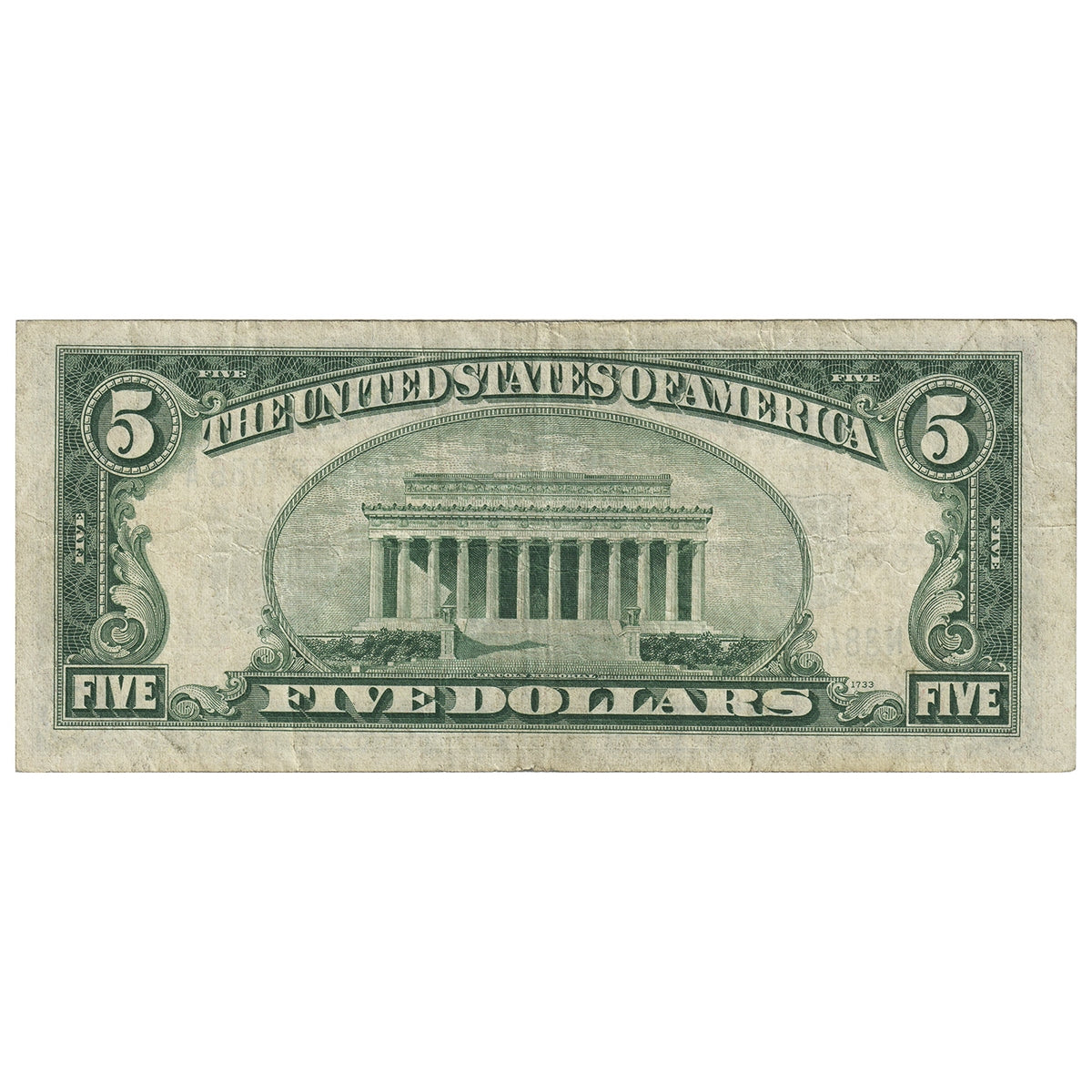 USA 1934C $5 Note, FR #1653, Julian-Snyder, Silver Certificate, VF