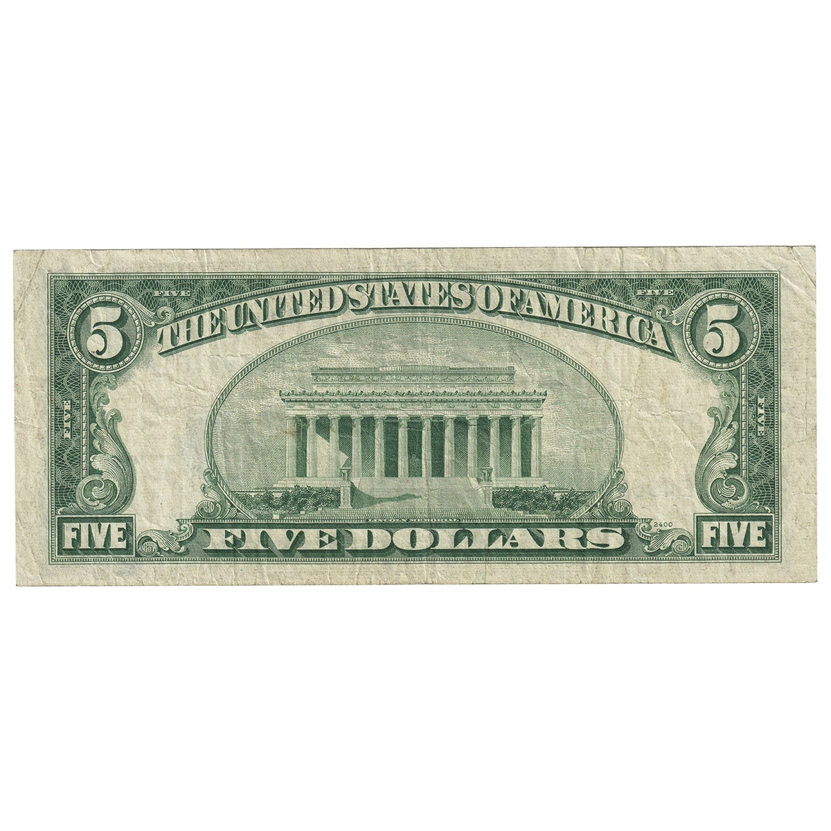 USA 1953A $5 Note, FR #1533, Priest-Anderson, Silver Certificate, VF