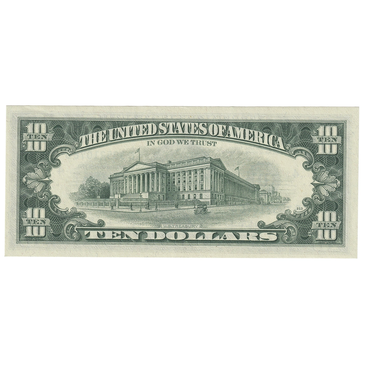 USA 1969C $10 Note, FR #2021D, Banuelos-Shultz, Cleveland, AU-UNC