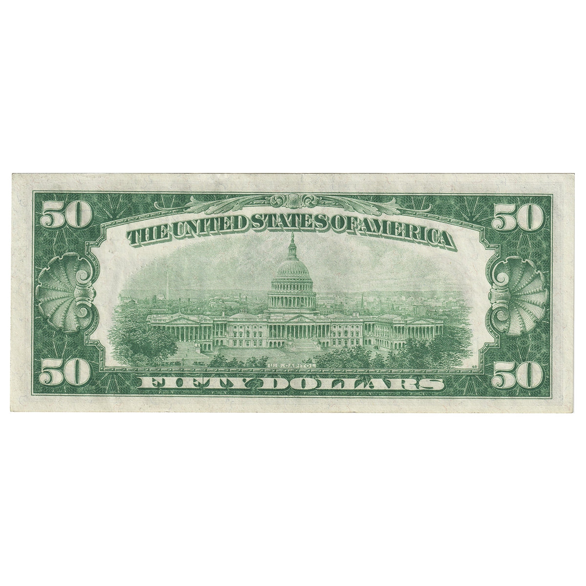 USA 1934 $50 Note, FR #2102G, Julian-Morgenthau, Chicago, EF-AI