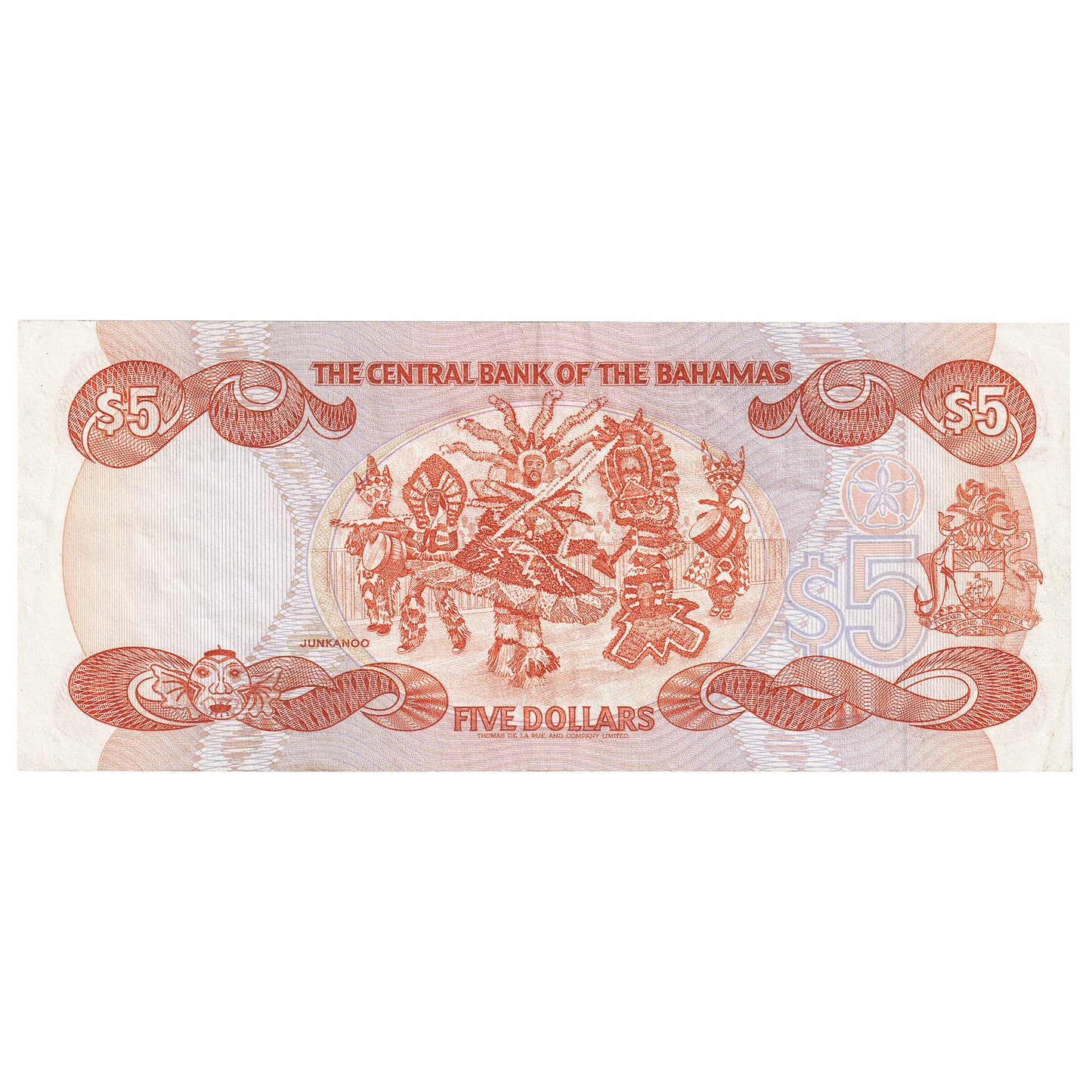 Bahamas L.1974 (1984) 5 Dollar Note, Pick #45b, EF-AU