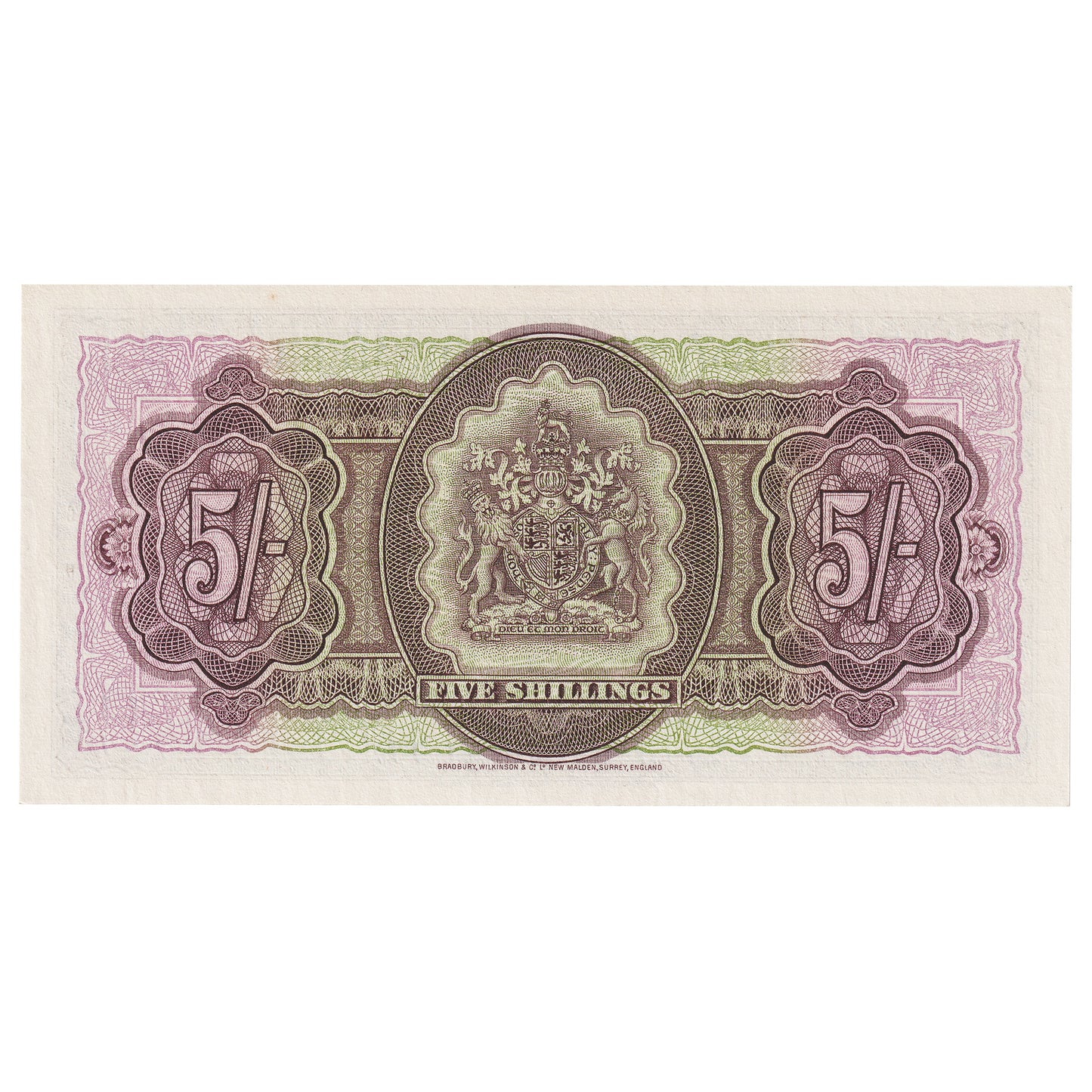 Bermuda 1957 5 Shilling Note, Pick #18b, UNC