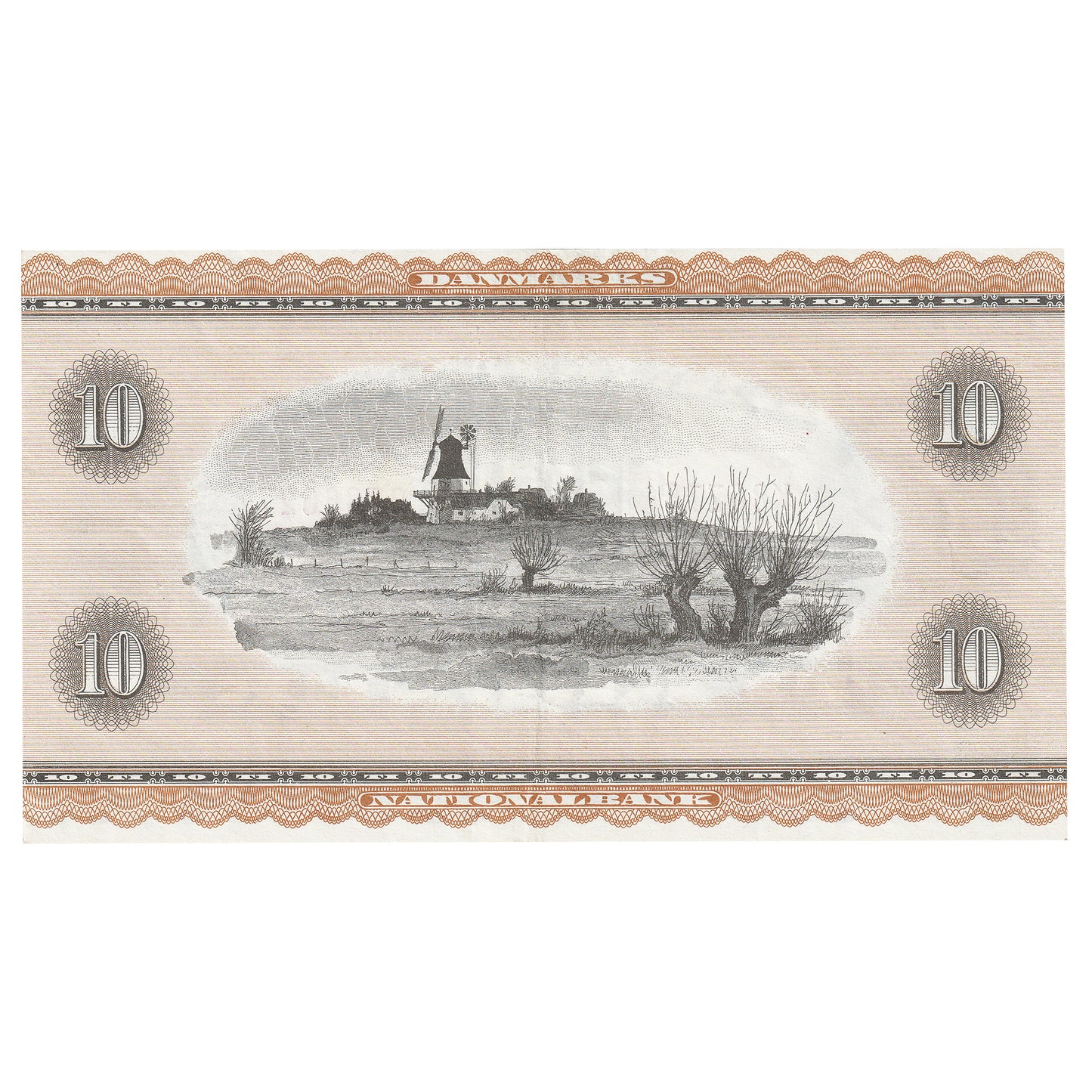 Denmark 1967 10 Kroner Note, Pick #44y, EF