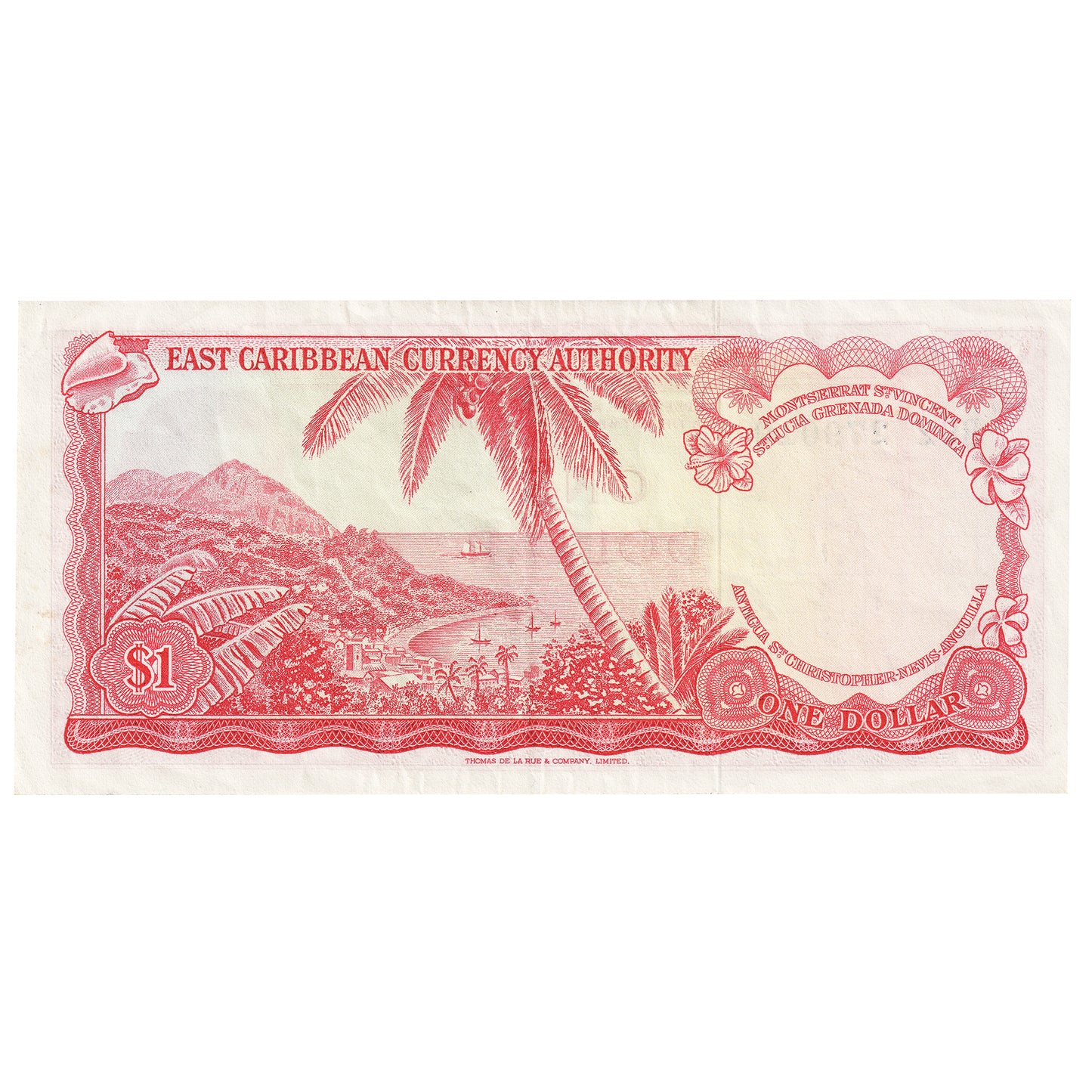 East Caribbean States 1965 1 Dollar Note, Pick #13g, Signature 10, EF