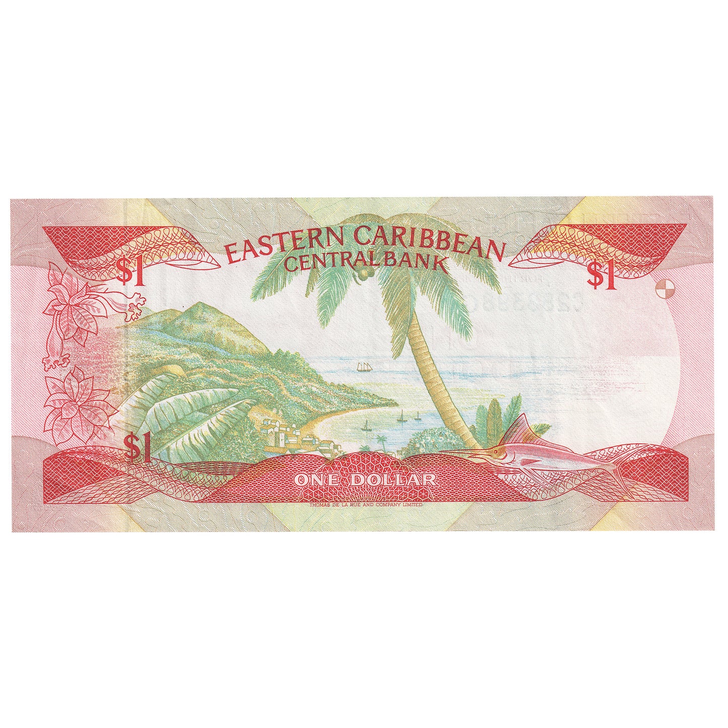 East Caribbean States 1985-88 1 Dollar Note, Pick #17g, AU
