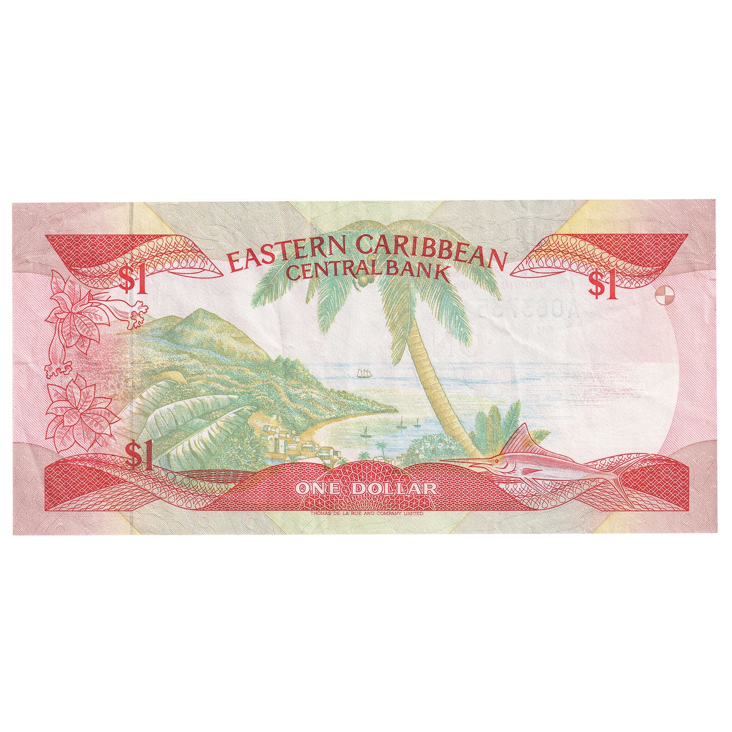 East Caribbean States 1985-88 1 Dollar Note, Pick #17v, AU