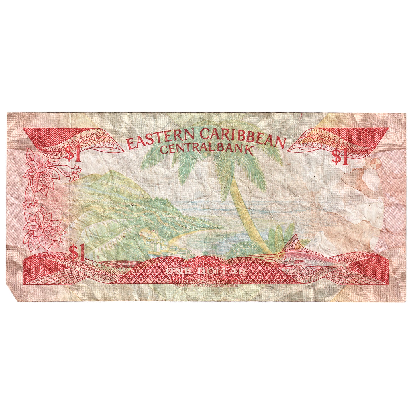 East Caribbean States 1988-89 1 Dollar Note, Pick #21l, VF