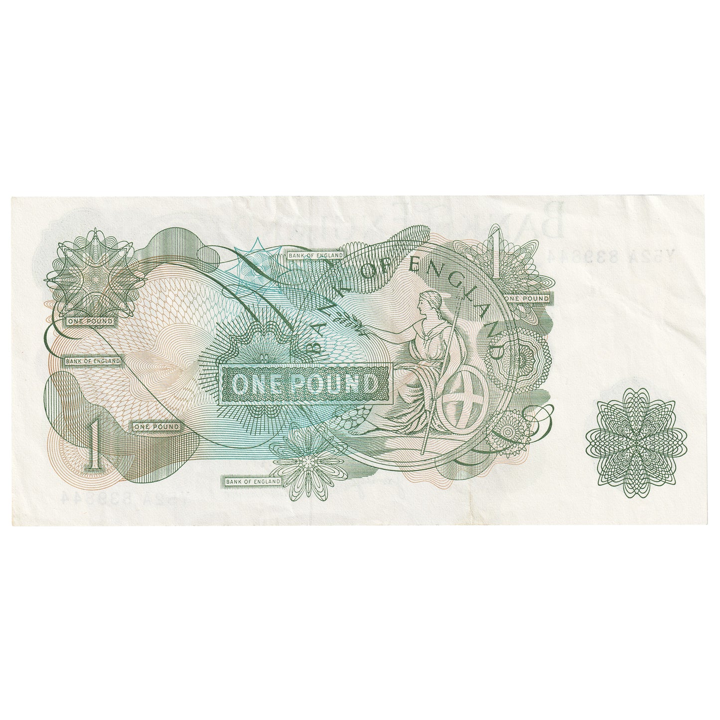 Great Britain 1970 1 Pound Note, BE78d, AU