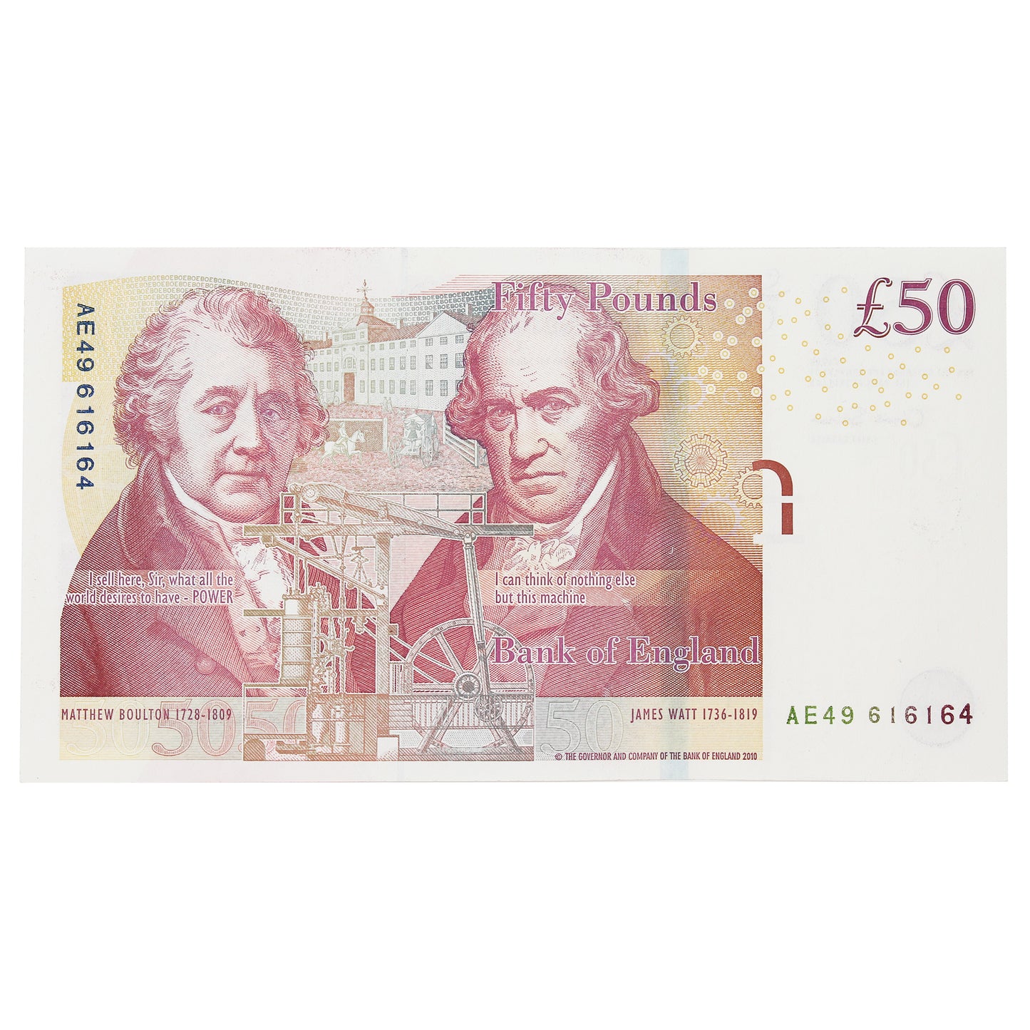 Great Britain 2011 50 Pound Note, BE264b, AU