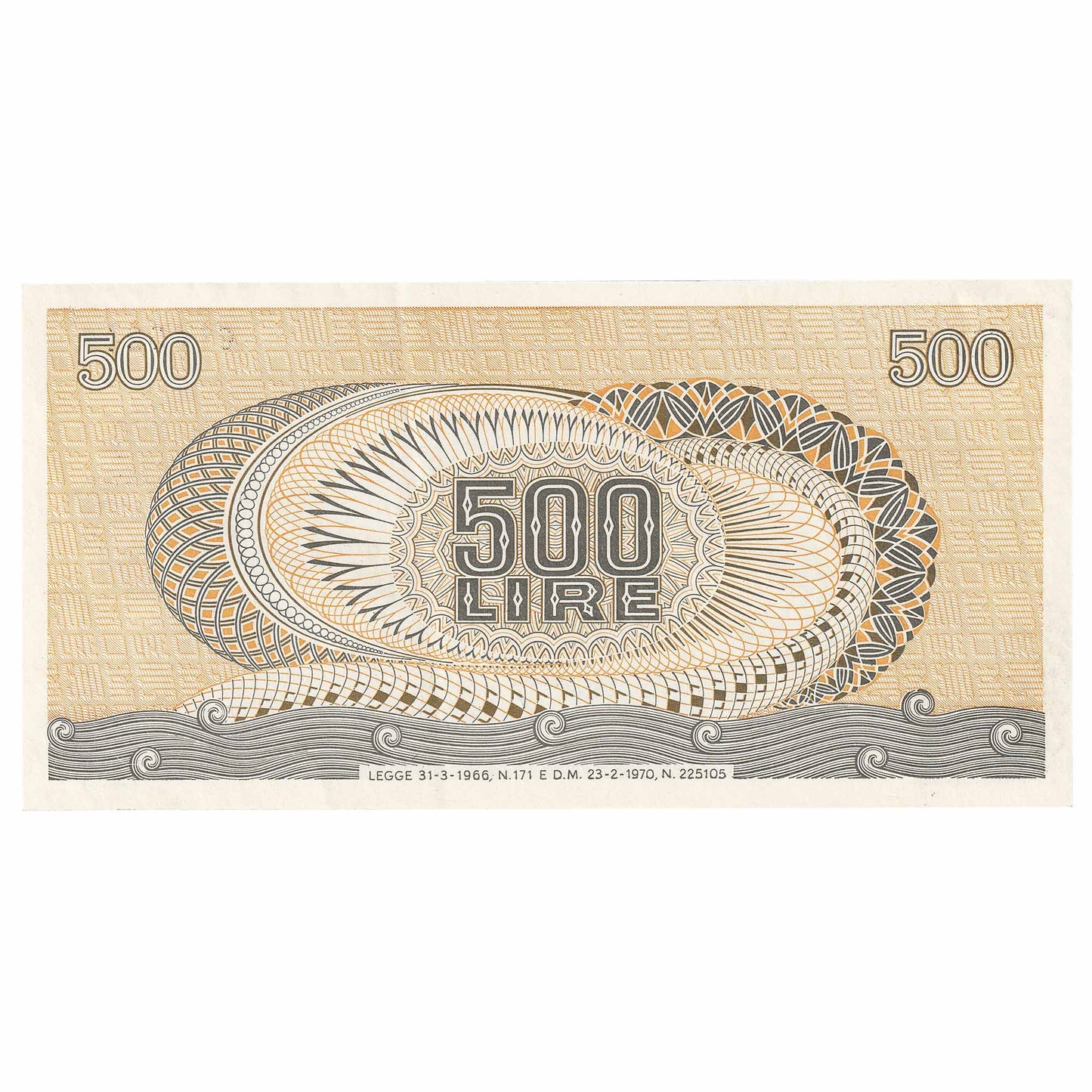 Italy 1970 500 Lire Note, Pick #93a, AU