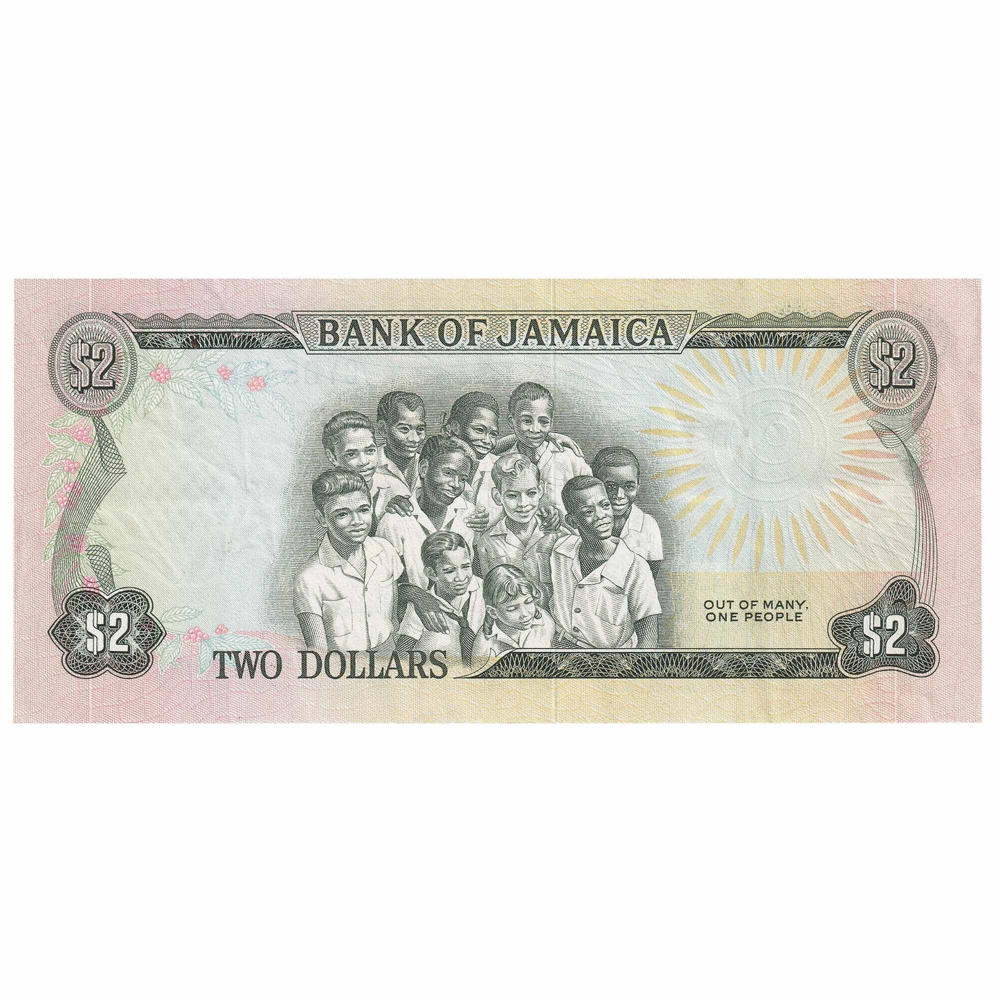 Jamaica L.1960 (1970) 2 Dollar Note, Pick #55a, EF