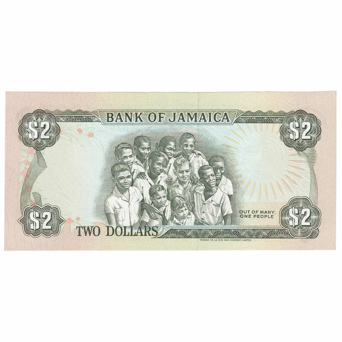 Jamaica 1989 2 Dollar Note, Pick #69c, UNC