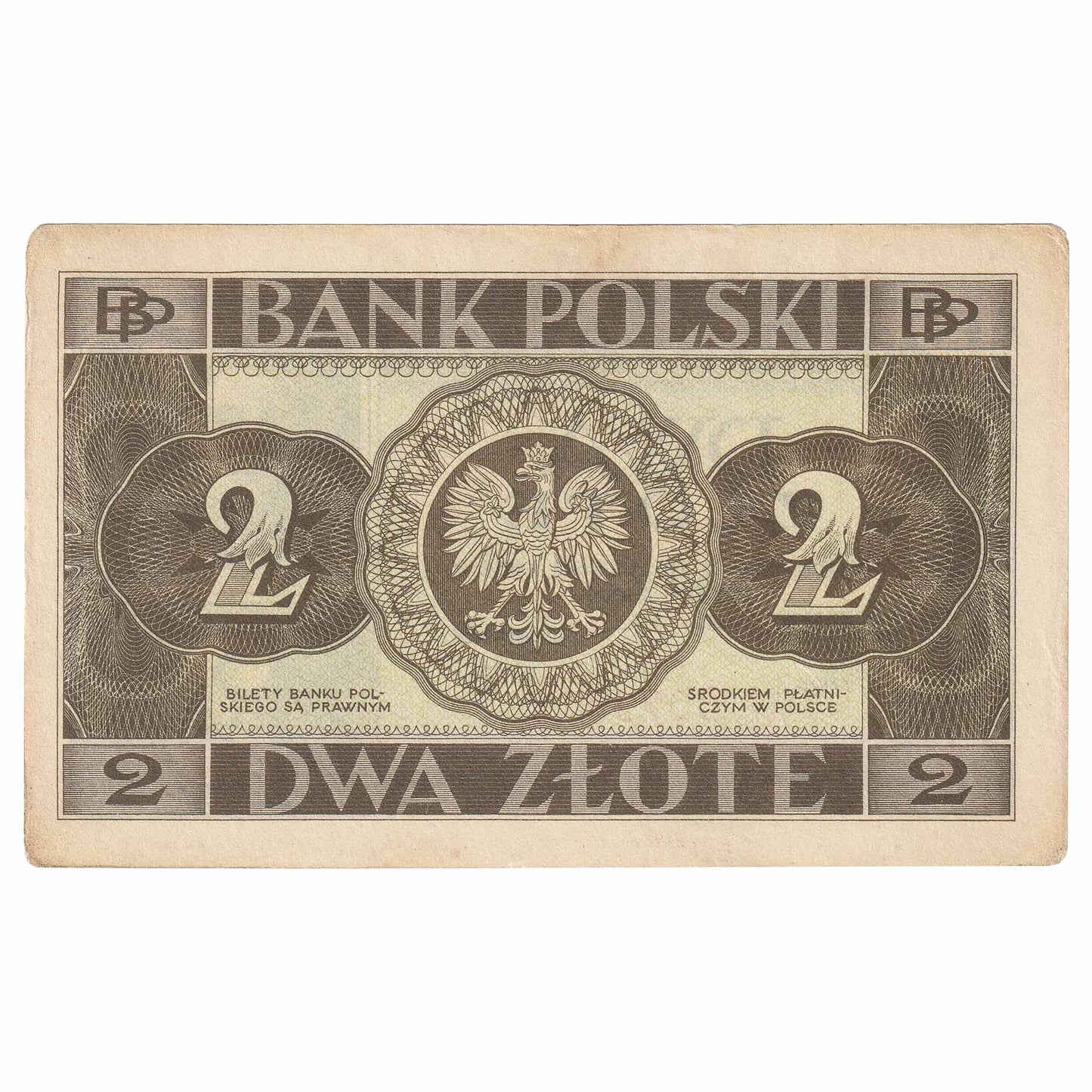 Poland 1936 2 Zlote Note, Pick #76, EF-AU