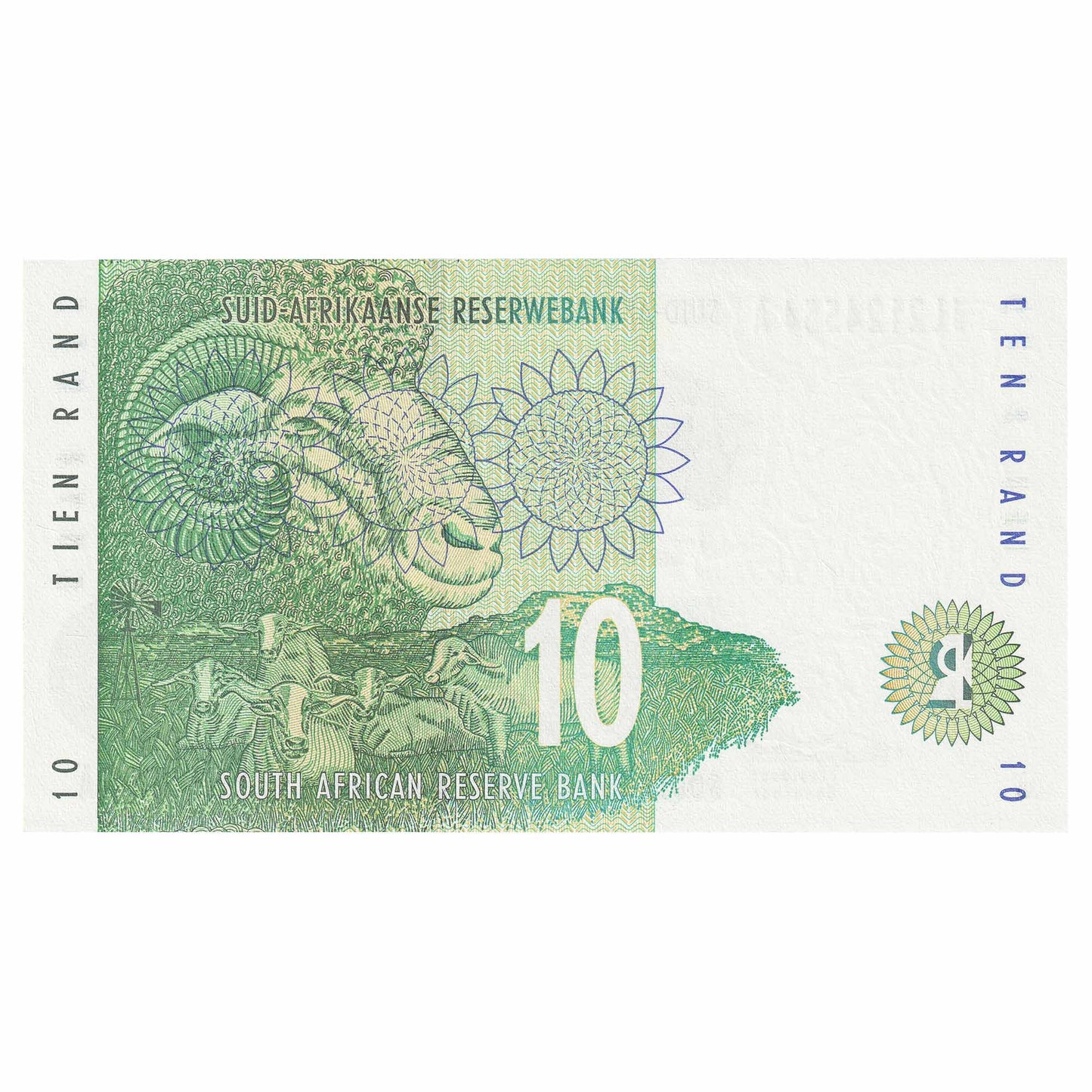 South Africa 1993 10 Rand Note, Pick #123a, UNC