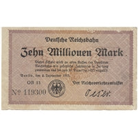 Germany 1923 10 Million Mark Note, S1014 AU