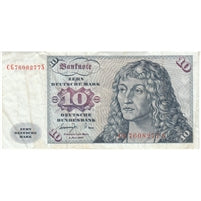 Germany 1977 10 Deutsche Mark Note, VF