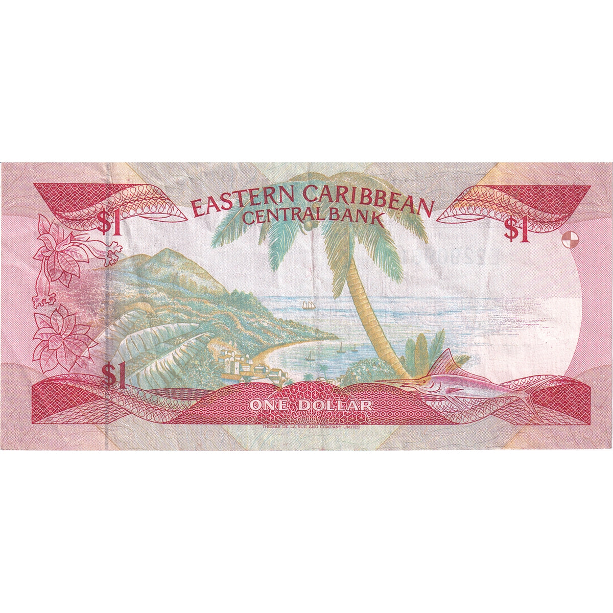 East Caribbean Note 1988-89 1 Dollar, Suffix L, VF