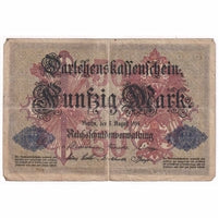 Germany 1914 50 Mark Note, Seven Digit F
