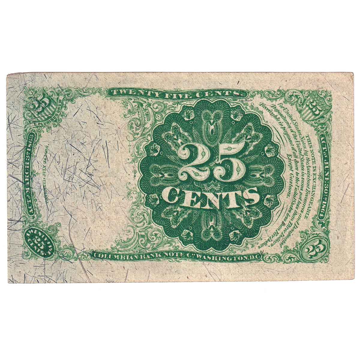 USA 1874 25-cent FR #1308, Long Key, AU