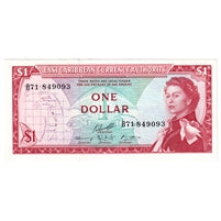 East Caribbean States 1965 1 Dollar Note, Pick #13f, Signature 10, AU