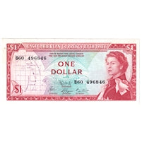 East Caribbean States 1965 1 Dollar Note, Pick #13f, Signature 9, UNC