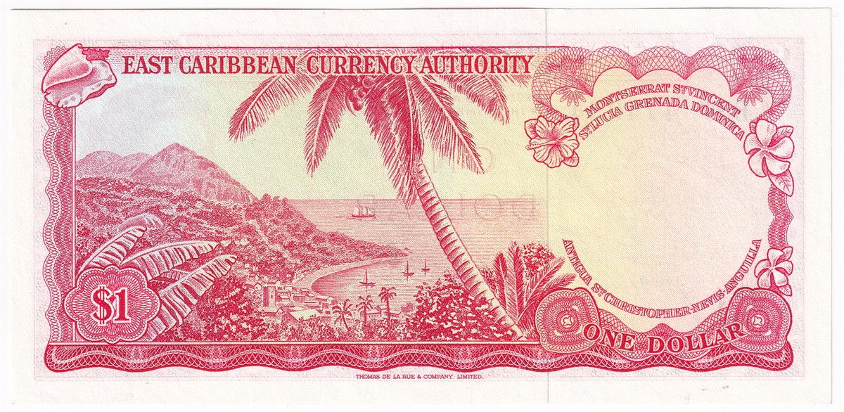 East Caribbean States 1965 1 Dollar Note, Pick #13g, Signature 10, UNC
