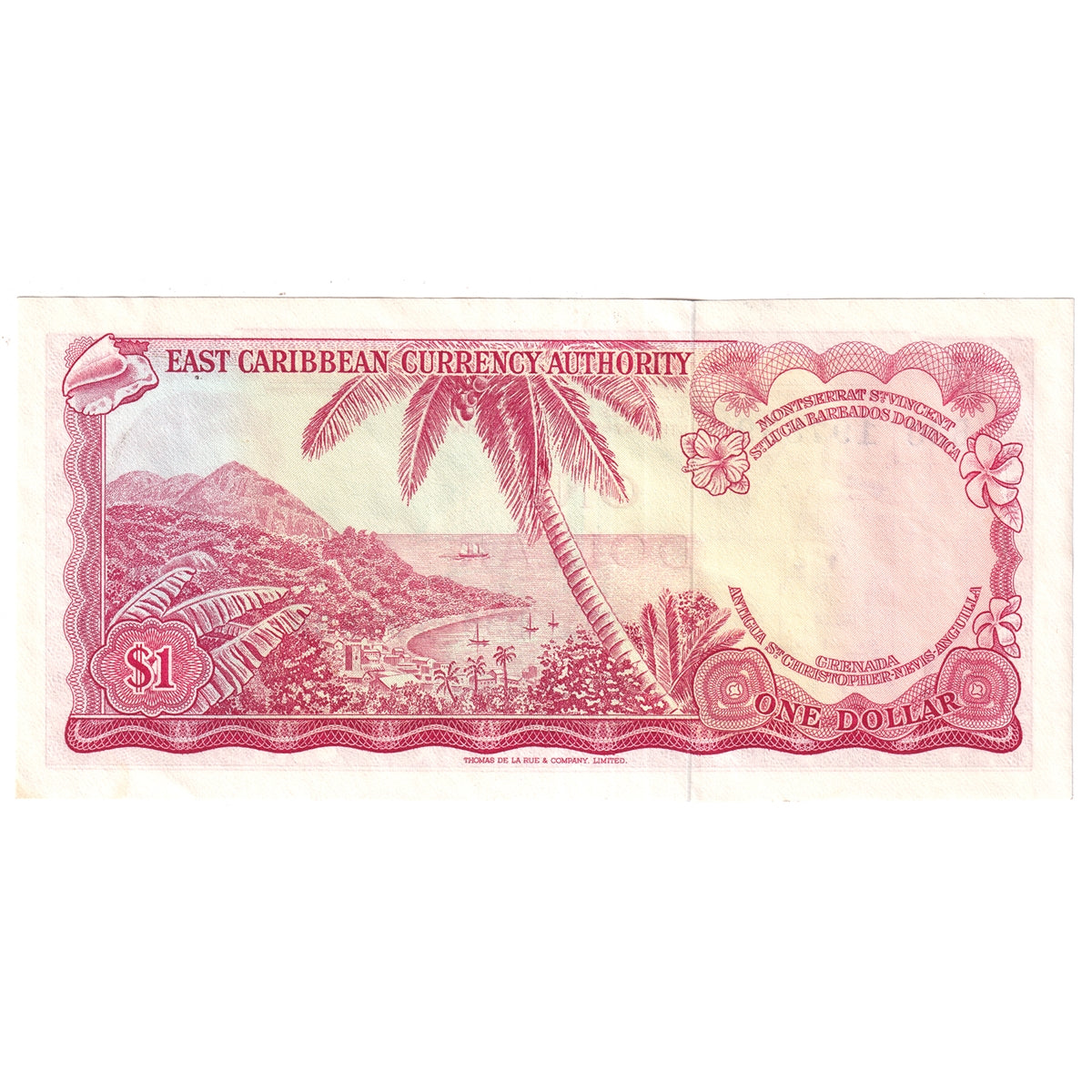 East Caribbean States 1965 1 Dollar Note, Pick #13d, Signature 5, UNC