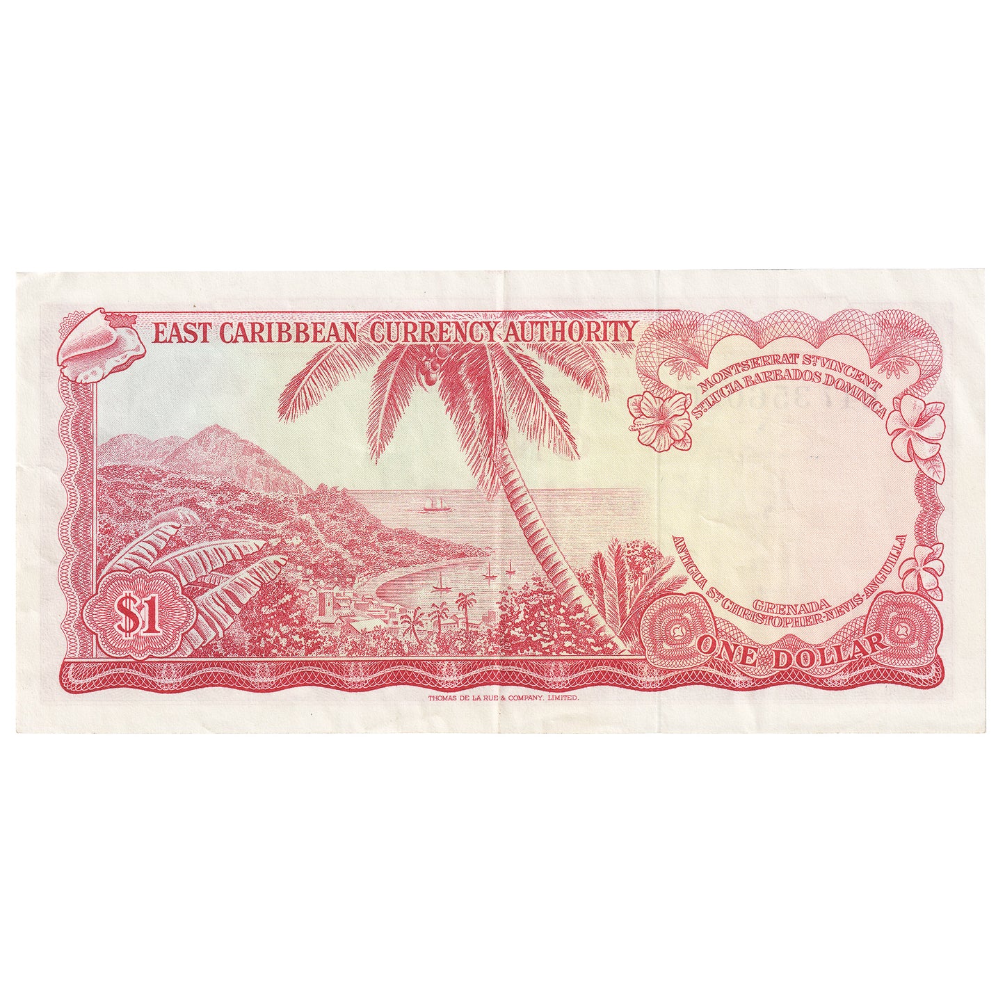 East Caribbean States 1965 1 Dollar Note, Pick #13d, Signature 7, EF