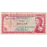 East Caribbean States 1965 1 Dollar Note, Pick #13b, Signature 3, F