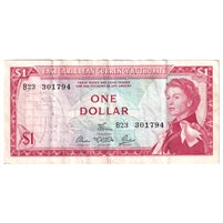 East Caribbean States 1965 1 Dollar Note, Pick #13d, Signature 5, VF-EF