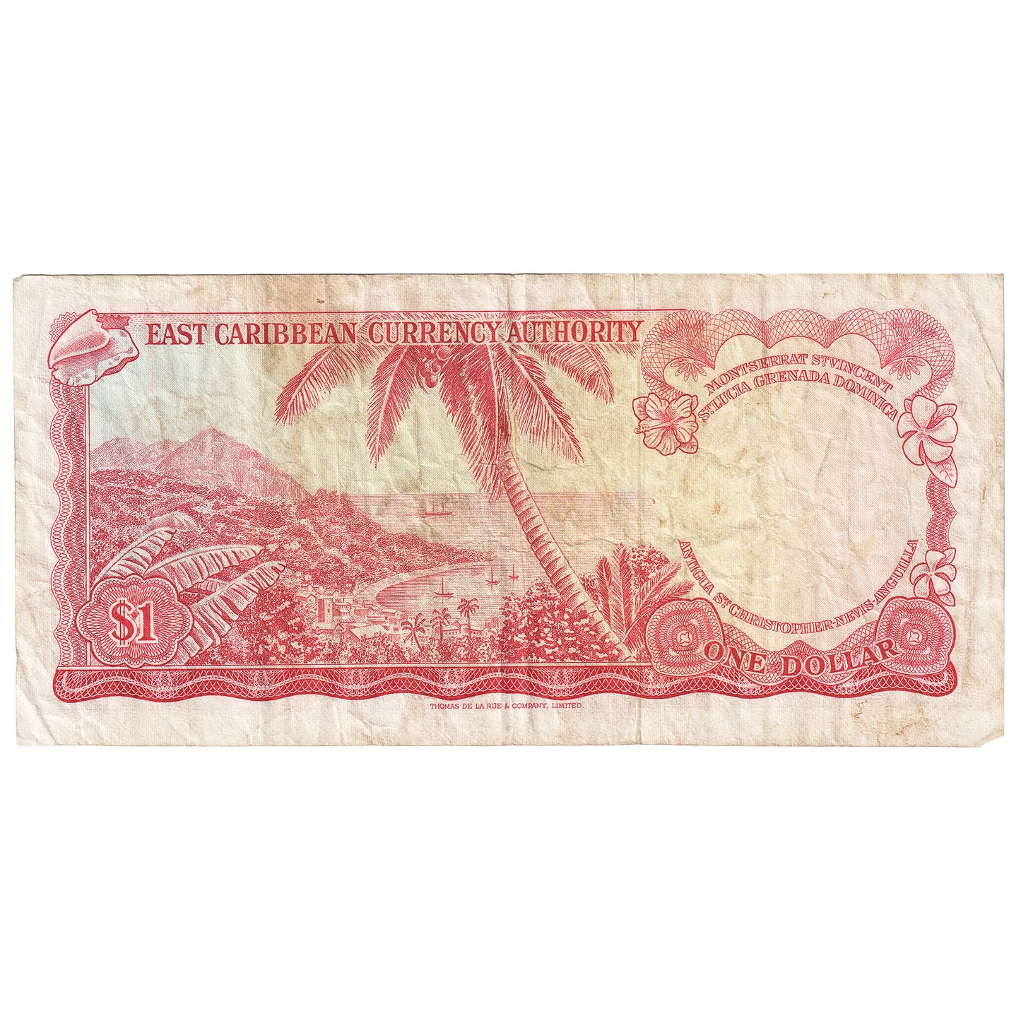 East Caribbean States 1965 1 Dollar Note, Pick #13f, Signature 9, VF