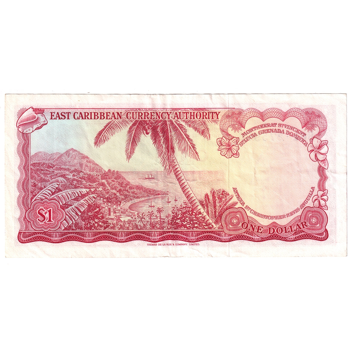 East Caribbean States 1965 1 Dollar Note, Pick #13f, Signature 9, EF