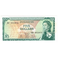 East Caribbean States 1965 5 Dollar Note, Pick #14h, Signature 9, EF