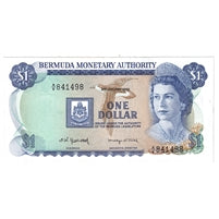 Bermuda 1982 1 Dollar Note, Pick #28b, UNC