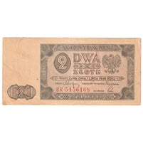 Poland 1948 2 Zlote Note, Pick #134, EF-AU