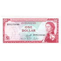 East Caribbean States 1965 1 Dollar Note, Pick #13f, AU-UNC
