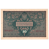 Poland 1919 10 Marek Note, Pick #25, UNC