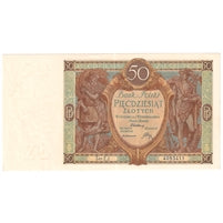 Poland 1929 50 Zlotych Note, Pick #71, UNC