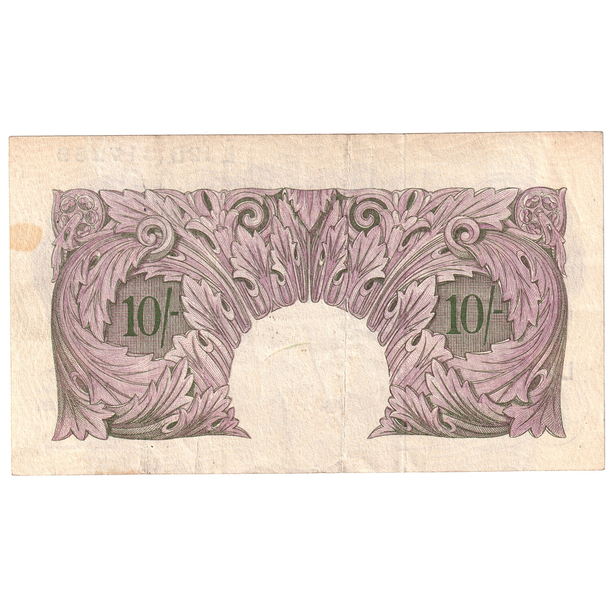 Great Britain 1940 10 Shilling Note, BE24c, Very Fine (stain)
