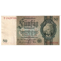 Germany 1933 50 Reichsmark Note, Pick #182a, VF-EF