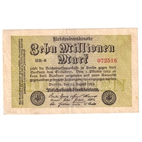 Germany 1923 10 Million Mark Note, Pick #106a, VF-EF