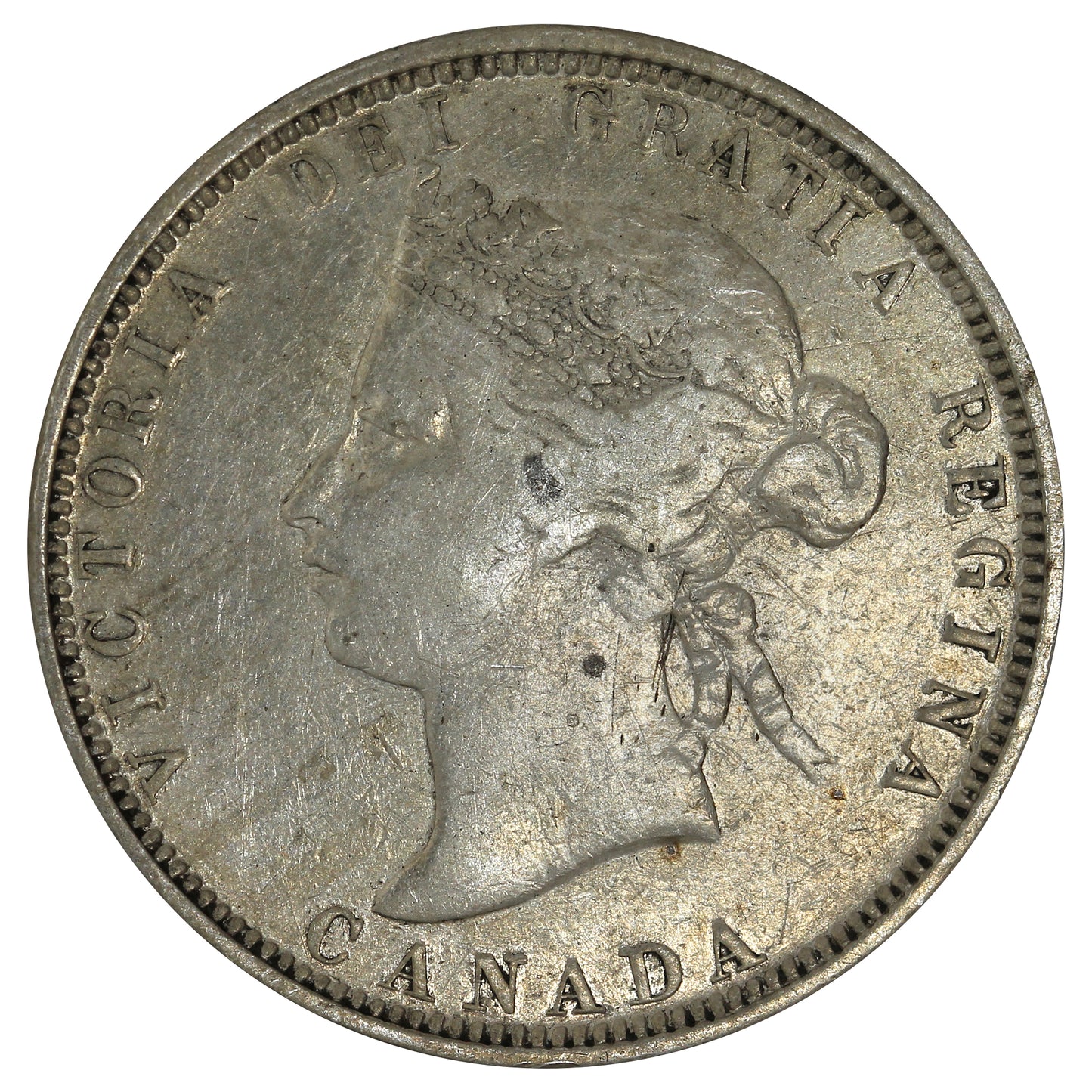1881H Canada 25-cents Very Fine (VF20) Scratched, Cleaned or Impaired