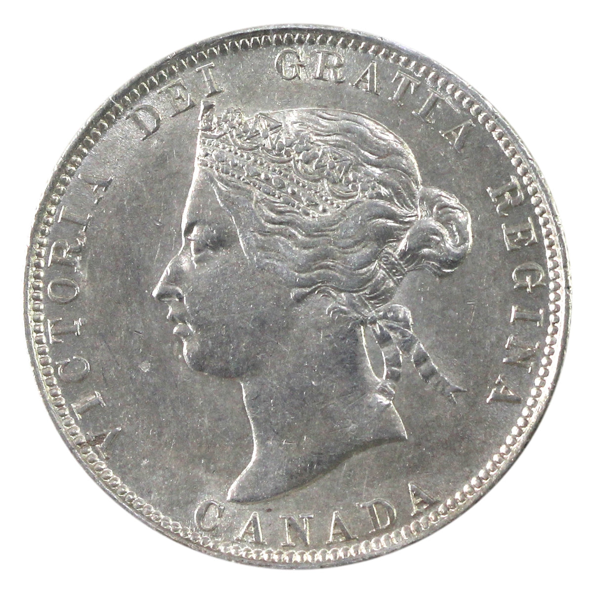 1874H Canada 25-cents ICCS Certified AU-50