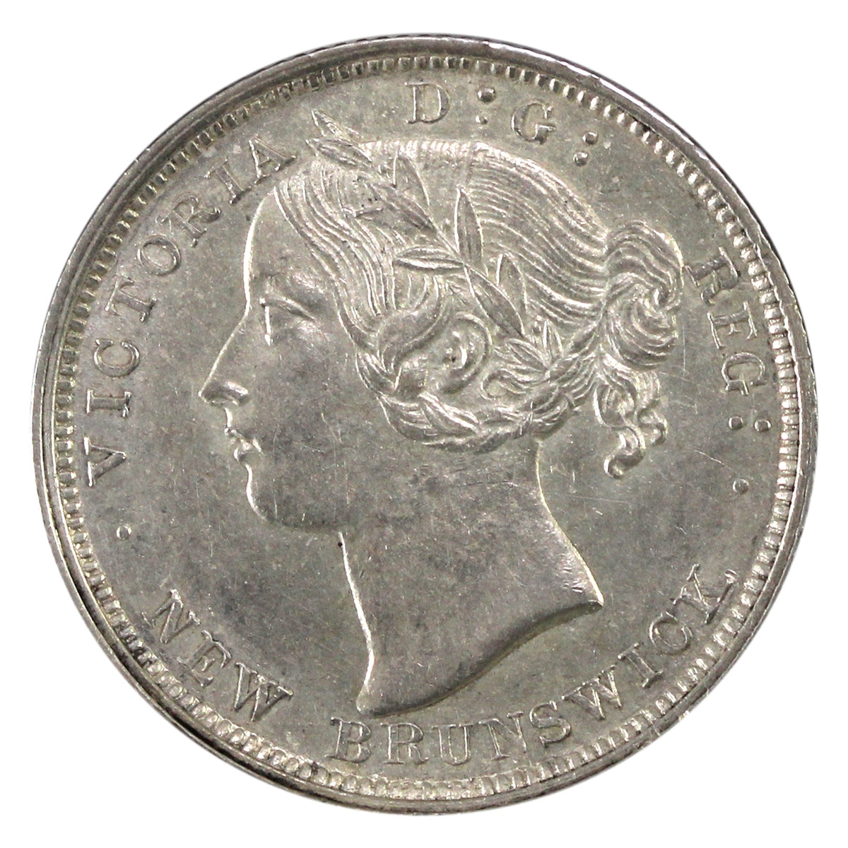 1864 New Brunswick 20-cents Almost Uncirculated (AU50)