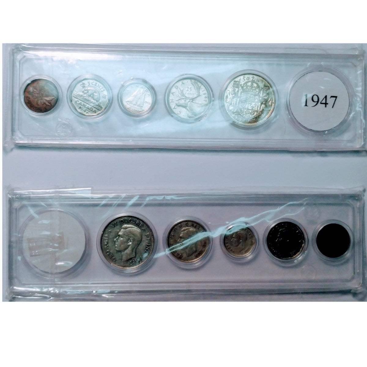 1947 Canada 5-coin Year Set in Snap Lock Case