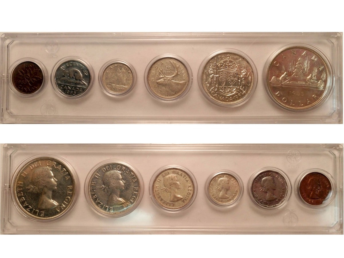 1953 Canada 6-coin Year Set in Snap Lock Case